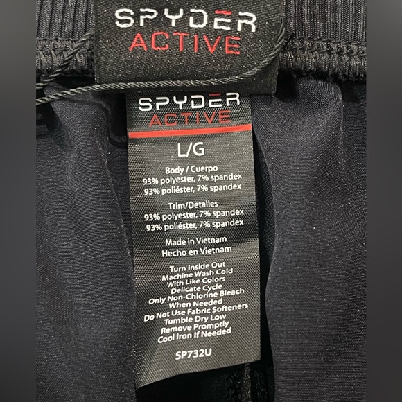 SPYDER WOMEN’s Active Capri Lightweight Pants Drawstring Pockets Size L Black - Picture 8 of 14